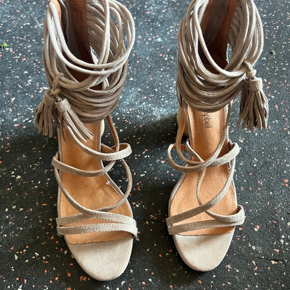 Jeffrey Campbell Beige Strappy Sandals